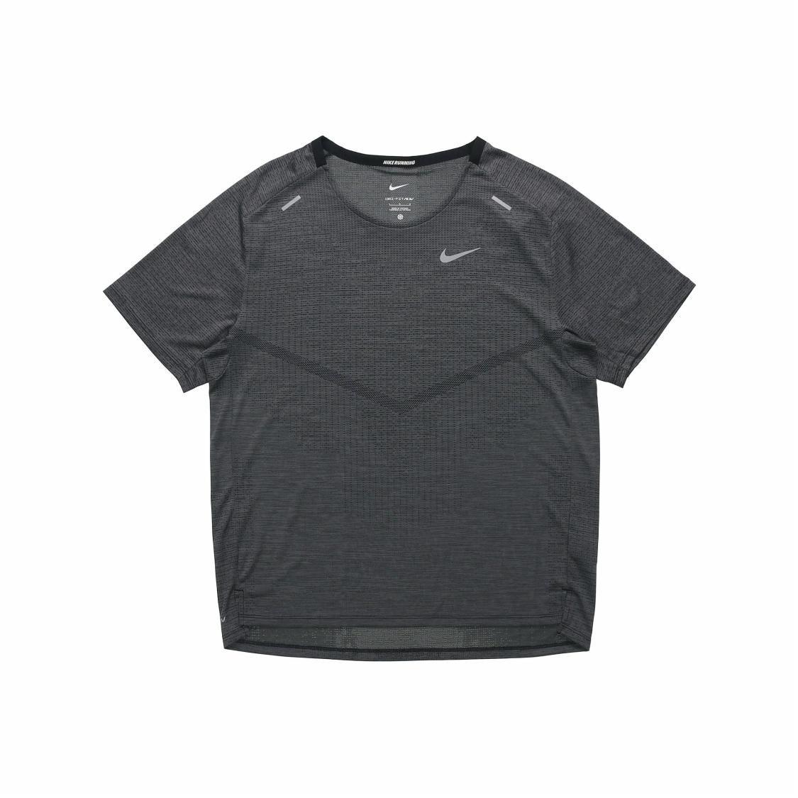 Nike Brand Logo Men s Gray Sports Training Short-Sleeve T-Shirt S