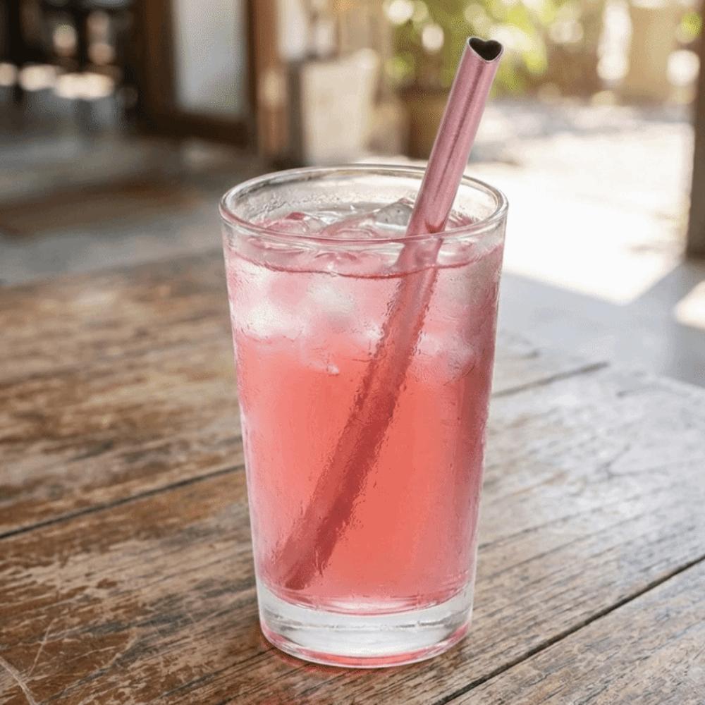 Eco-friendly Heart-Shaped Metal Straws Smooth Surface Reusable Straws Wedding Use