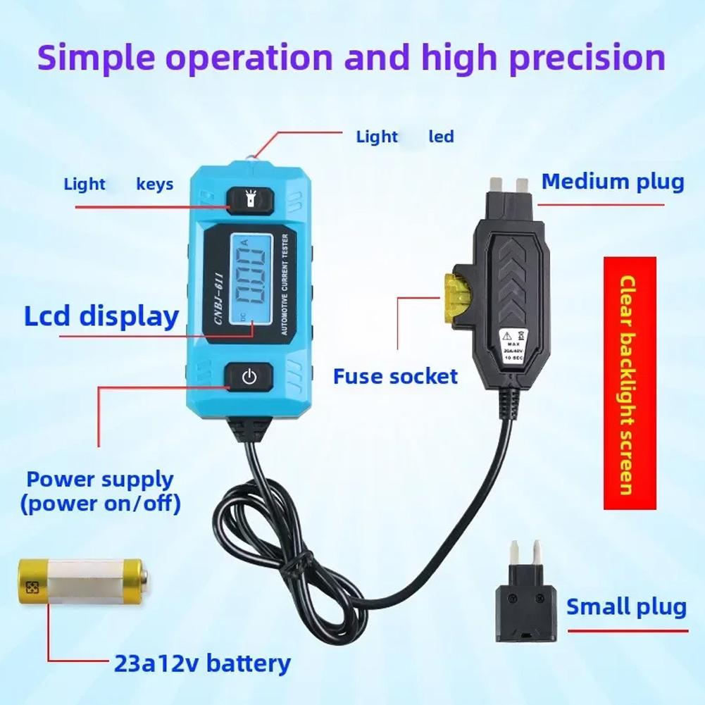 Digital Version Automotive Circuit Fault Probe Tester,High Precision Simple Current Tester/battery Leakage Analyzer