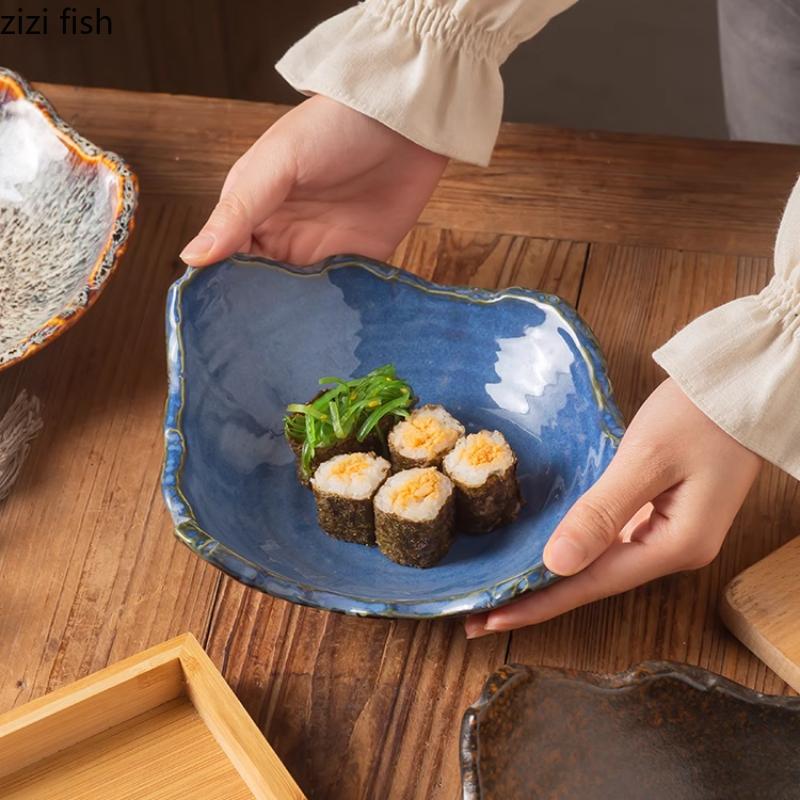 Restaurant Tableware Irregular Soup Plate Dining Plates Fruit Salad Bowl Dessert Plate Sushi Plates Sting Disc Dim Sum Dish Tray