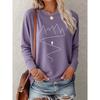 Women's Minimalist Hiker Line Portrait Landscape Print One-piece casual long-sleeved elegant summer top Fashionable and cute T Vintage