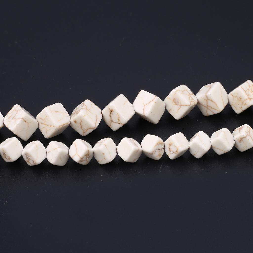 1 Strang Reiki-Heilenergie-Natursteinperlen, quadratisch, bunt, türkis, lose Abstandsperlen für DIY-Weihnachtsaccessoires, Schmuckherstellung, Perlen, 38 cm