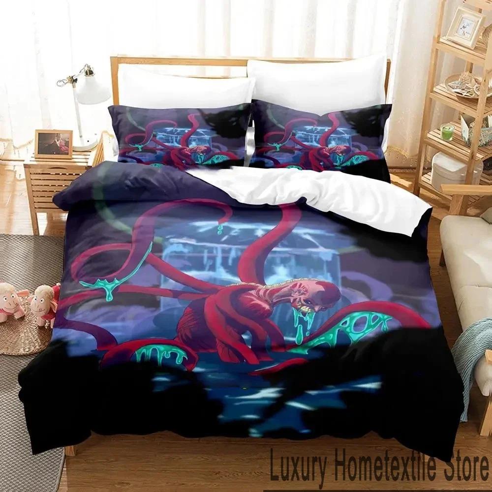 Stylish Breathable King Queen 3D Print Anime Parasyte Bed Size Boys Adult Quilt Comforter