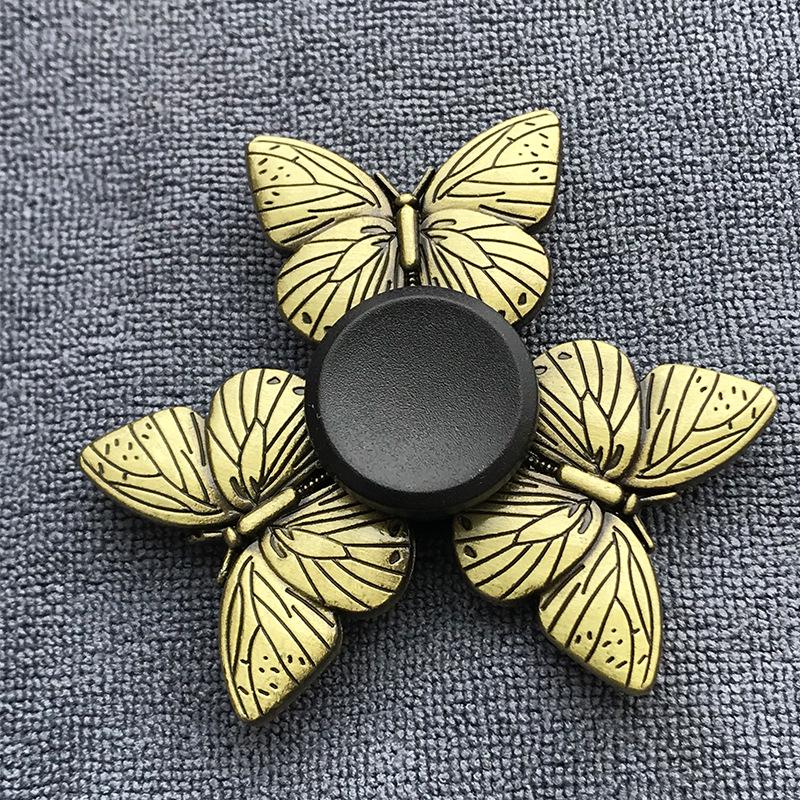 Fidget Finger Spinner Antike Messingfarbe Legierung Metall Handspinner Stressabbau Dekompressionsspielzeug für Kinder Erwachsene Lustige Geschenke