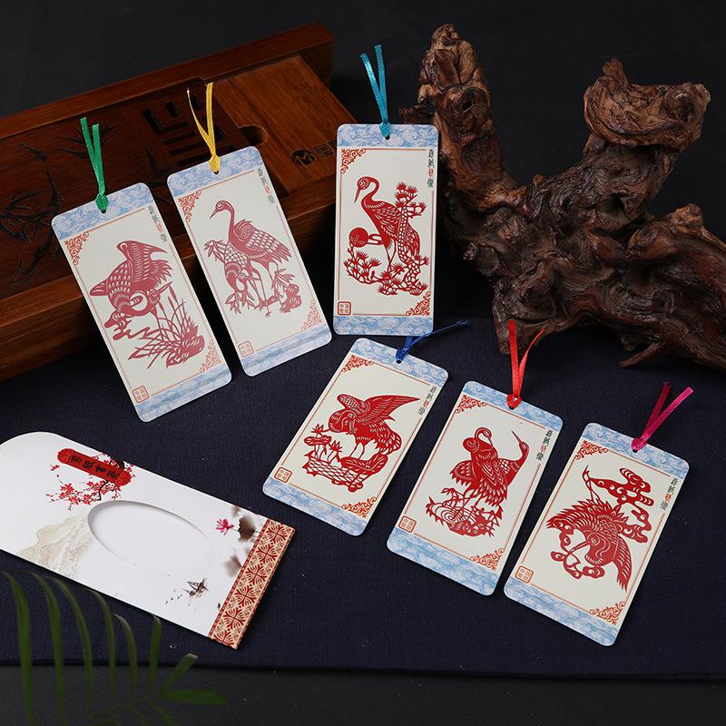 Burning Ran Chinese Folk Art Paper-cut Facial Makeup Bookmarks for Unique Gifts Abroad