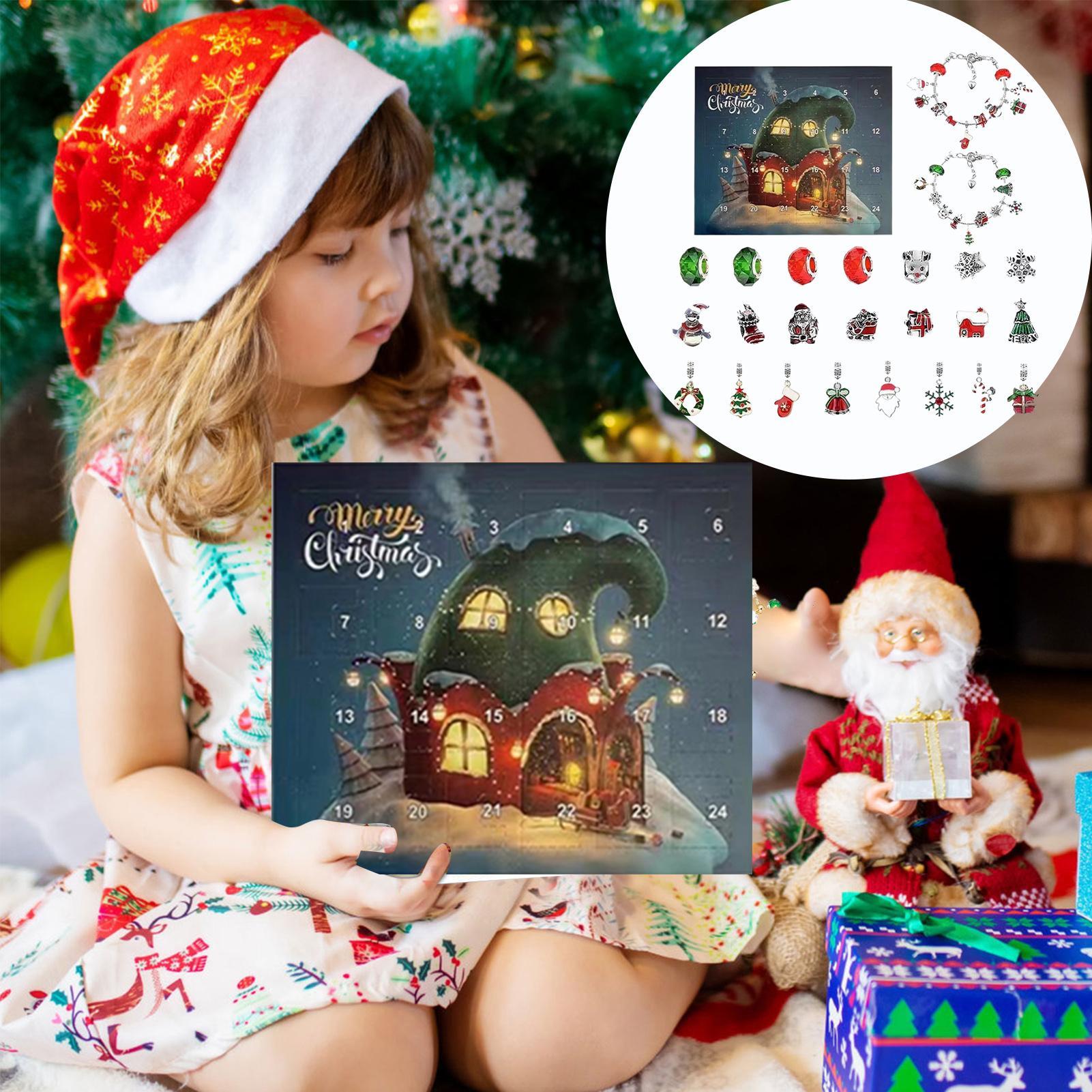

Christmas Countdown 24 Days Bracelets Making Calendar Jewelry Accessories Charm Bracelet Making Kits For Teenagers Girls Home M