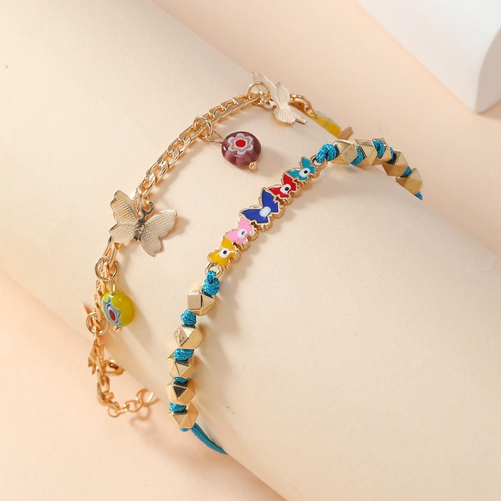 Alloy Fashion Women Foot Chain Accessories Set With Colorful Elements Floral