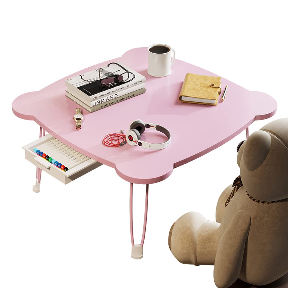 

Folding low computer or low table for single Folding coffee mini suitable for single small 60cm wide x 60cm deep x 35cm Lightweight and with a large розовый