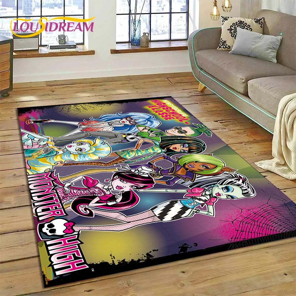 Cartoon Monster High Draculaura Vampire Rug Carpet for Living Room Bedroom Home Decor,Non-slip Decoration for Sofa Doormat Gift