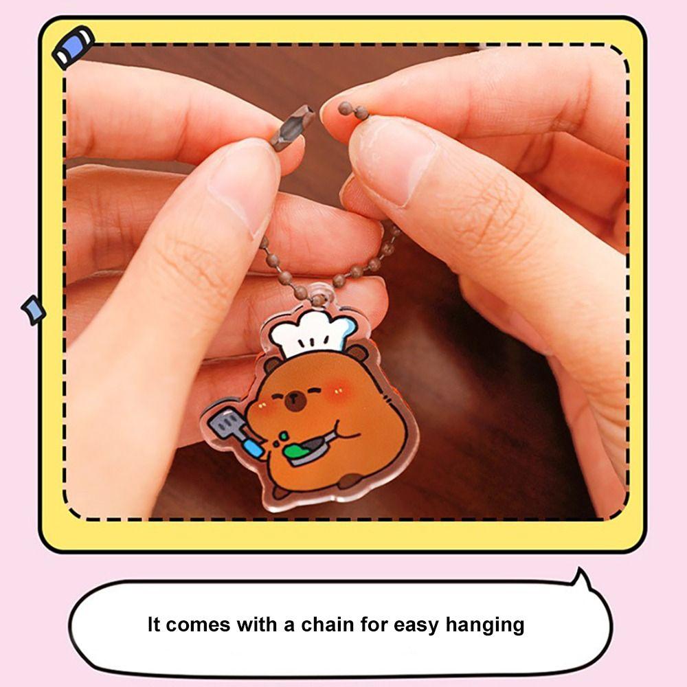 Cute Capybara Keychain Pendant Acrylic Keychain Decoration Lover Gift Acrylic Keychain  for Girl