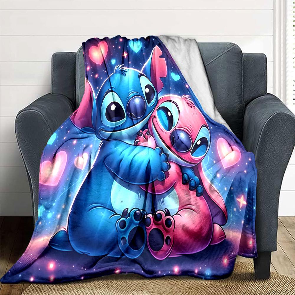 1pc S-Stitch18 Blanket, Gift, for Men and Women, Soft Blanket, Good for Sofa Bed Couch Travel, Lightweight Flannel Blanket