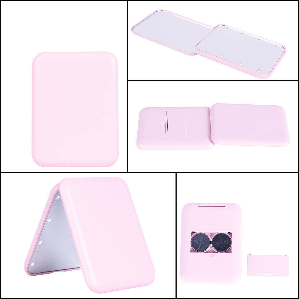 Pocket Mirror 1X/3x Magnified LED Mini Travel Makeup Mirror, Compact Mirror With Lights, Wallet Mirror
