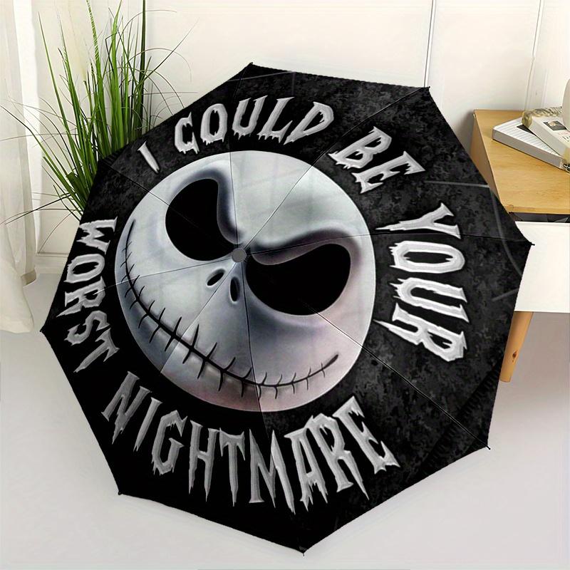 

Nightmare Before Christmas Themed Automatic opening and closing folding umbrella, 8-rib windproof, compact travel design, suitable for all o