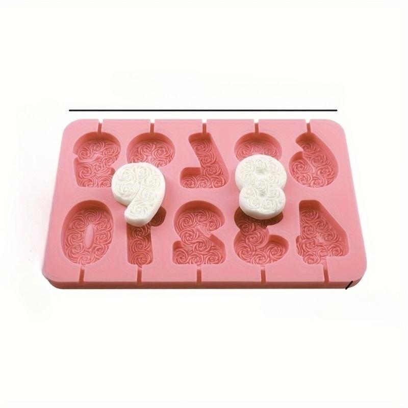 

Number Rose Silicone Mold DIY Compatible for Wax, Clay, Resin, Soap Making - Numbered Digits with Rose Bud for Birthday Wedding Party Candles, Soap