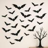 120 Pcs Halloween Bats Wall Decor - Realistic 3D Bats Halloween Wall Decorations - 4 Different Sizes Durable Bat Stickers for Room, Lawn, Window