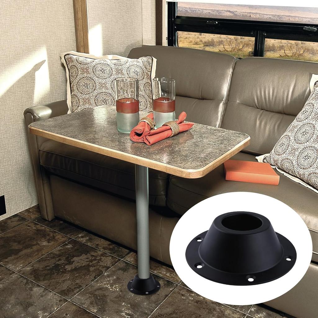 2Pack RV Table Base Mount Standard Size Aluminum RV Table Base Mount Camper Table Leg Base Mount Bracket Flush Table and Floor Mounting Base with 6