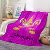 Pink Cartoon Unicorn Blanket Baby Girl Boy Linen Flannel Blanket Personalized Family Friend