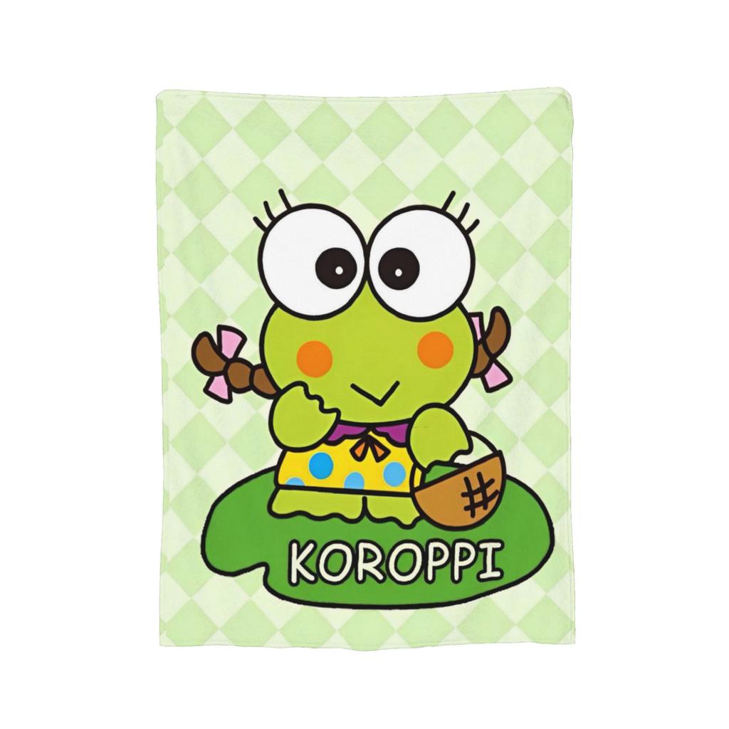 Keroppi Flannel Blankets Anime  Fashion Throw Blankets for Home 125*100cm Bedspread,