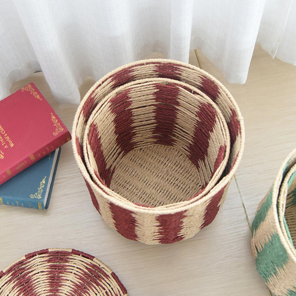 Handwoven Paper Rope Laundry Bin Large Capacity Multifunctional Household Basket For Clothes Toy Storage
