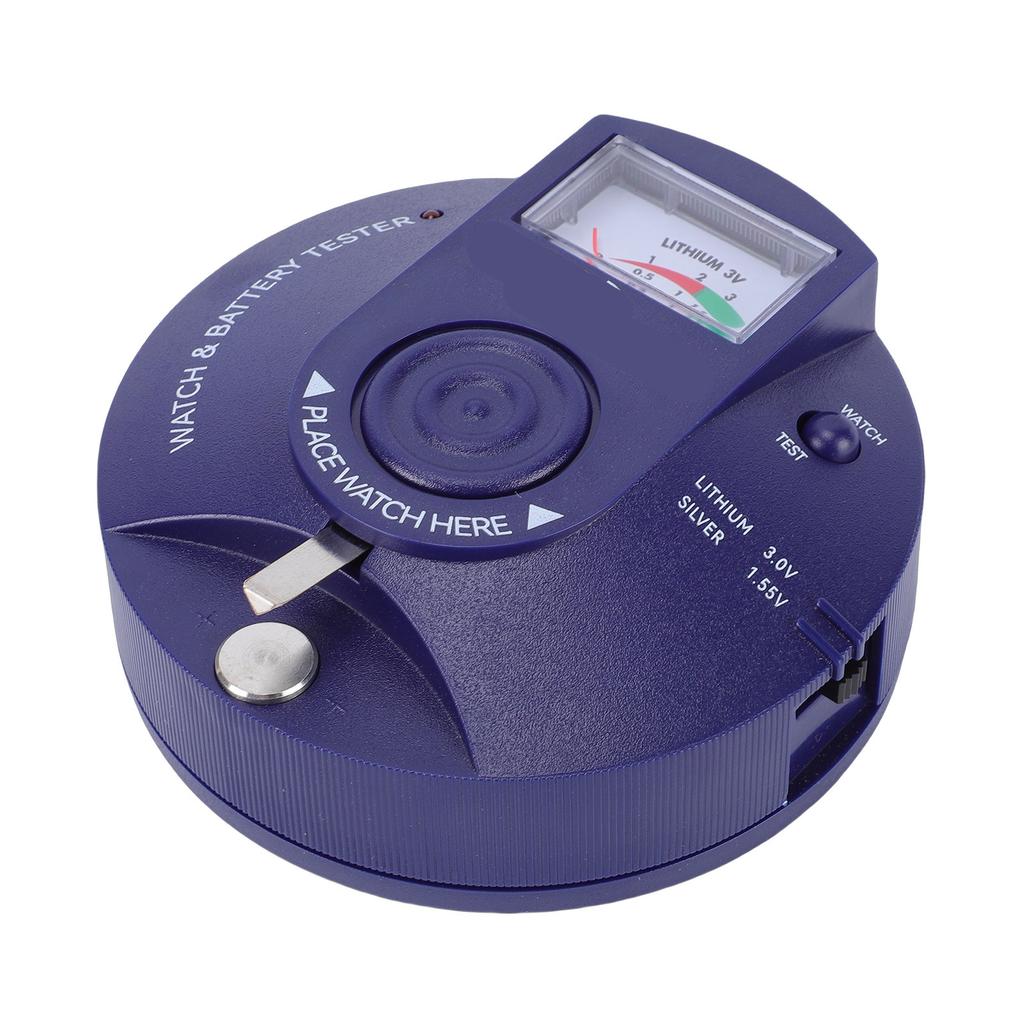 Circular Type Watch Battery Pulse Tester Button Cell Battery Analyzer with Indicator Light Sound Alarm for Watchmaker