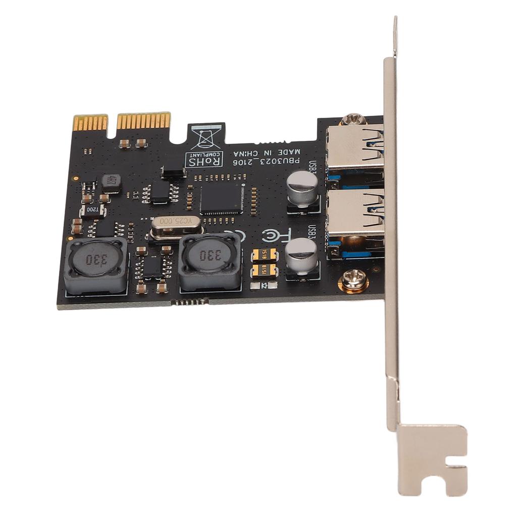 PCIE To USB 3.0 Expansion Card Enclosed High Power Inductor 2 Port USB3.0 Interface Card