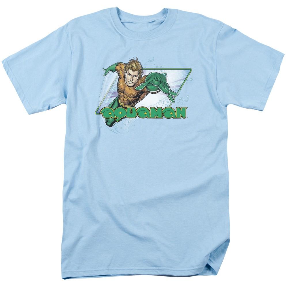 DC Comics - Justice League - Aquaman - Adult Unisex Short Sleeve T-Shirt - Blue 2XL