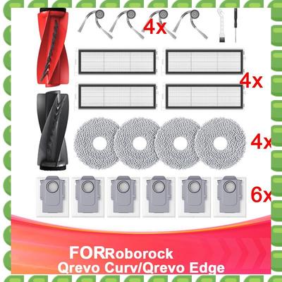 A04V Ultimate Cleaning Accessories For Roborock Qrevo Curv/Edge: Main Brush, Mop Pads, Vacuum Bags For Efficient Cleaning