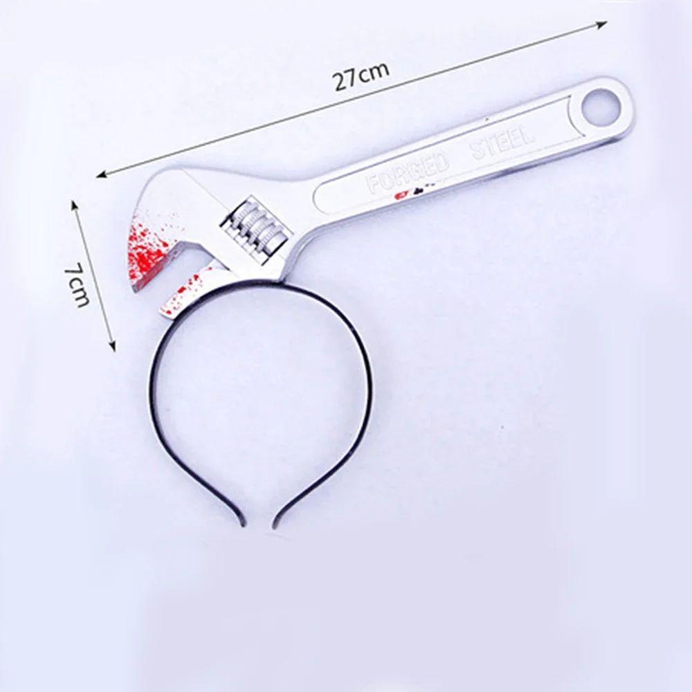Halloween Horror Props Blood Fake Ax Saws Knife Headband Hair Hoop for Halloween Party Masquerade Mischief Props Decoration