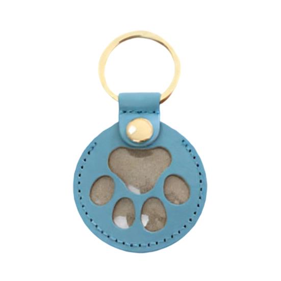 Paw Shaped Keychain Faux Leather Dog Hair Storage Keychain Transparent Pet Hair Souvenir Refillable Keyring Memorial Gift