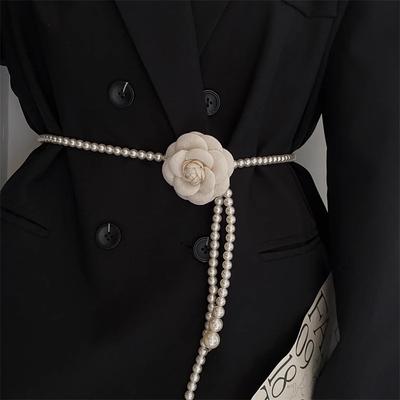 Cinturón de Borlas de Moda para Mujer, Cadena de Cintura de Perlas