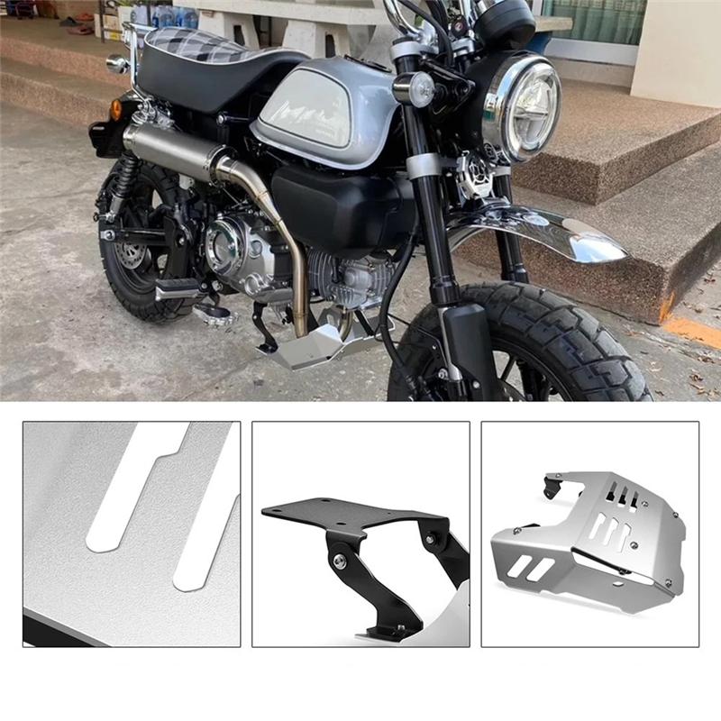 Motorcycle Parts For Honda Monkey 125Cc Engine Base Protective Cover 2021-2023 Silver чёрный