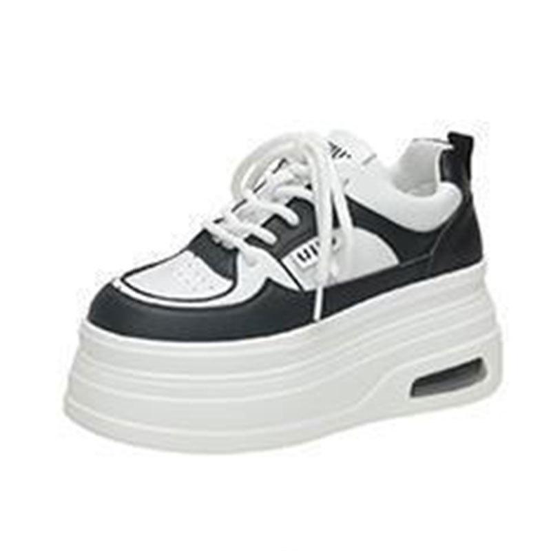 Little white shoes mesh breathable women's shoes lightweight and versatile casual muffin shoes women's 2025 autumn new super thick sole height increas