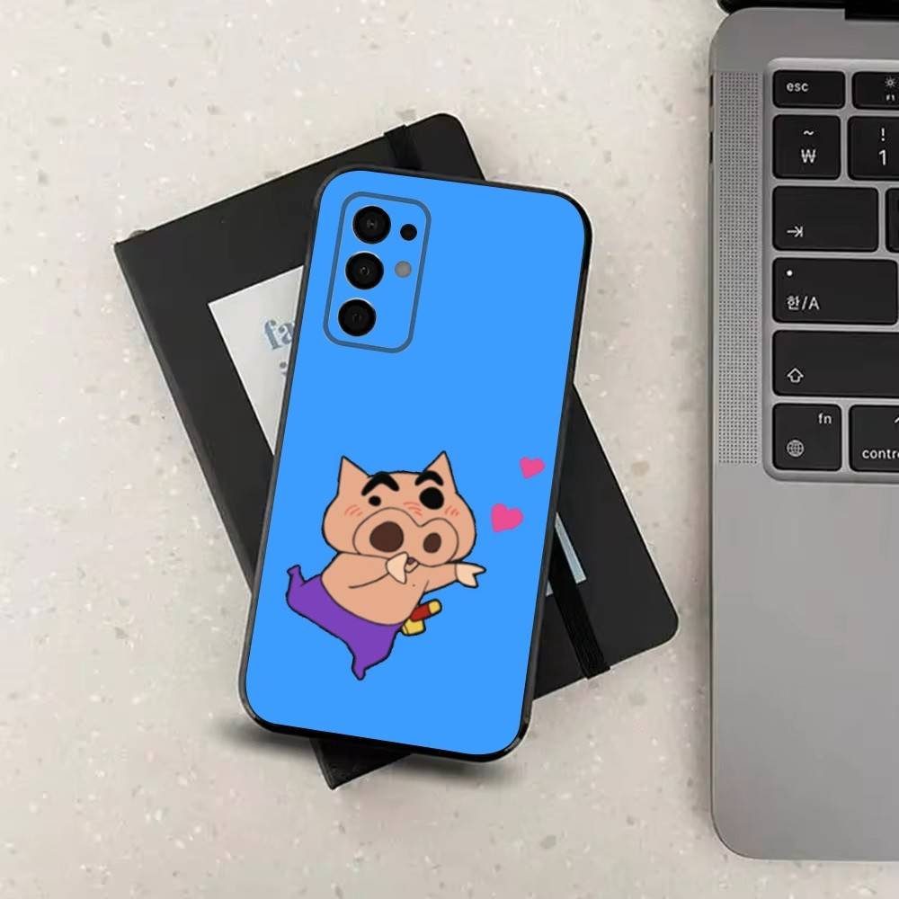 Ctue B-BURIBURIZAEMON Pig Phone Case For Samsung Galaxy A13,A21s,A22,A31,A32,A52,A53,A71,A80,Soft Black Shell