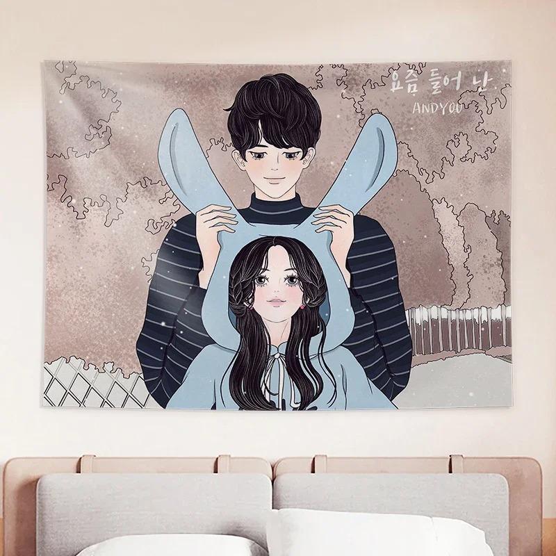 Couple Sweet Life Tapestry Office Living Room Tapestry Home Wall Decoration Tapestry