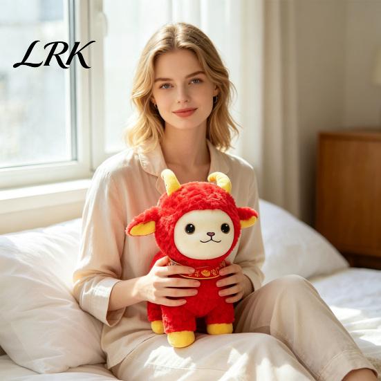 Decorative Sheep Doll for Car Chinese Zodiac Plush Mascot, 2027 Lunar New Year Red Stuffed Toy, Festive Decor Home Car, Gift Giving Traditional Lucky
