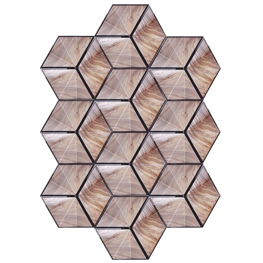 Шестиугольные Керамические Плитки с Имитацией Древесной Текстуры, Водонепроницаемые, Нескользящие Наклейки на Пол, Декор