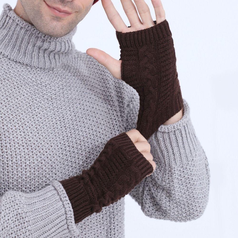 Outdoor Riding Mittens Twists Gloves Fingerless Wool Gloves Fashion Knitted Gloves  Outdoor