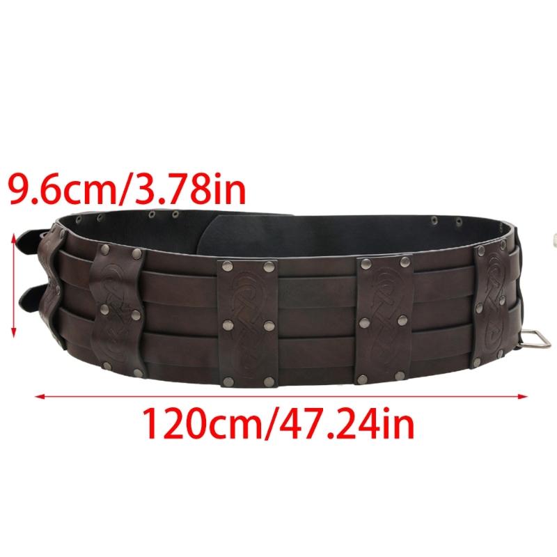 Middle Ages Waistband Perfect for Costume Parties Gatherings Cosplay Brown Belt Embossed Belt Brown Waistband