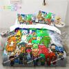 T-Toca Box Life World Cartoon Bedding Set Single Twin Full Queen King Size Bed Set Adult Kid Bedroom Bedding Gift