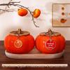 Ruyi Persimmon Ceramic Tea Can: Sealed Canister for Tea, Home Decor & Wedding Souvenir