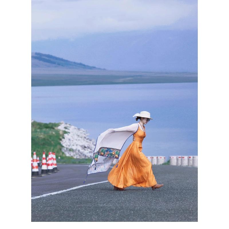 Thin Summer Ethnic Style Scarf For Travel Photo Shoot