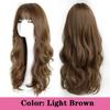 Long  Curly Synthetic Wig with Center Bangs Dark Brown Natural Curly Hair Wig Female Cosplay Wig Heat-resistant Fiber Wig