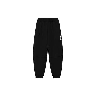 Logo Embroidered Woven Tapered Sports Pants Women Bottoms Black F11W219801F-BK