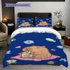 Sweet Sip Rainbow Bedding (1 * duvet cover + 2 * pillowcase, without core) 2D Flat Duvet cover and pillowcase Bedding set Soft and comfortable