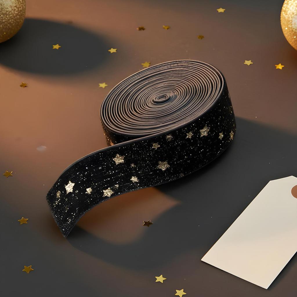 78 Inch Christmas Tree Decorative Ribbon Velvet Hot Stamping Print Christmas Ribbon For Wreath Bouquet Flower Packaging