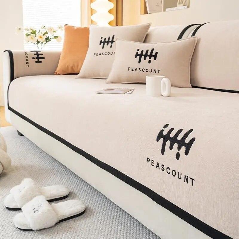 Luxury Sofa Cushion for Living Room Chenille Non-slip Sofas Towel Couch Cover Corner Sofa Towes Seat Pad Home Protection Covers