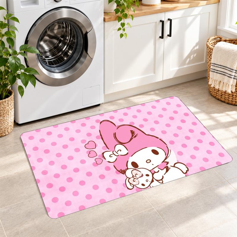 Flannel Kitchen Mat My Melody Soft Area Rug Non Slip Floor Carpet Home Decoration