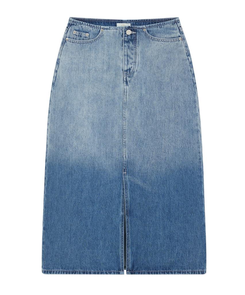 Covernat Woman Denim Long Skirt Blue
