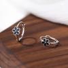 925 Silver Needle Flower Plant Mini Hoop Earrings For Women Classic Jewelry Light Accessories