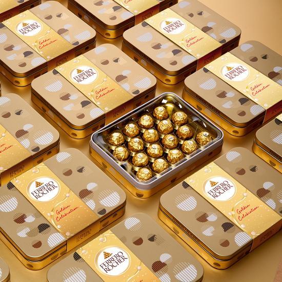 Жестяная коробка Ferrero Rocher T18 (всего 18 штук), Корейские закуски Ferrero Rocher T18 Tin